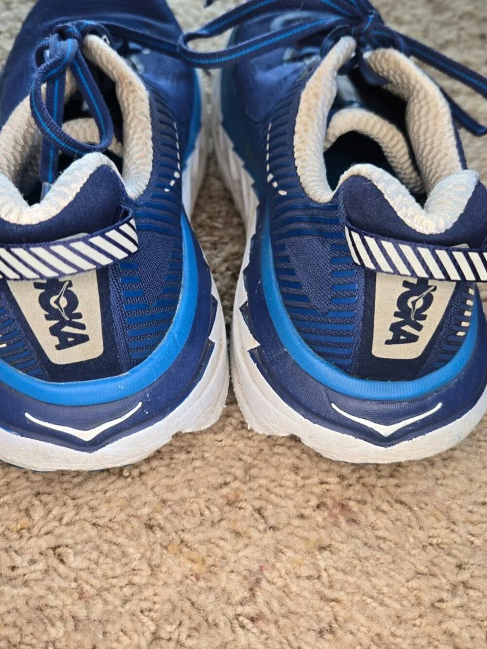 Hoka One One Bondi 5 Blue White Cushioned Running Shoes Men’s US Size 9